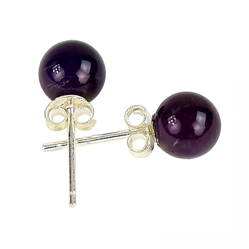 Orecchini A Perno Ametista Argento 925 --confezione Da 3 Pz - 0,6 Cm