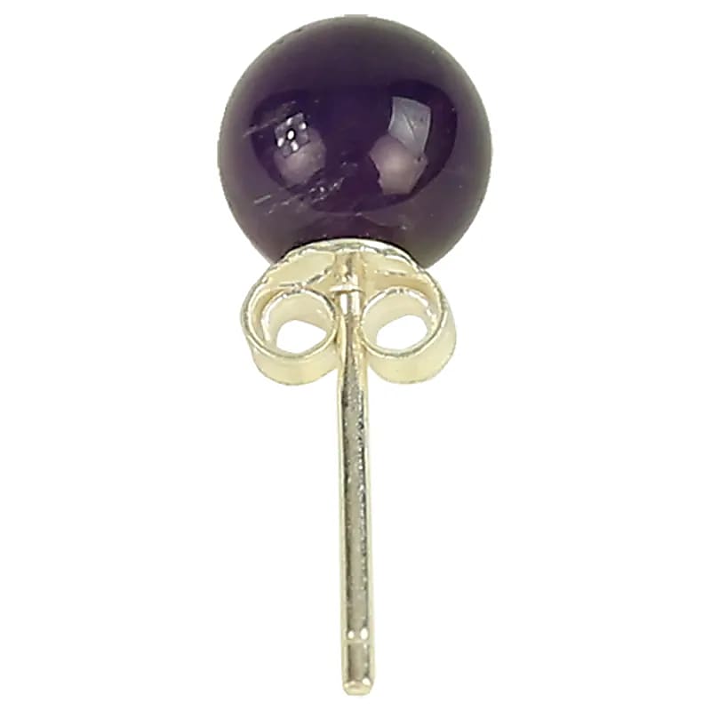 Orecchini A Perno Ametista Argento 925 --confezione Da 3 Pz - 0,6 Cm