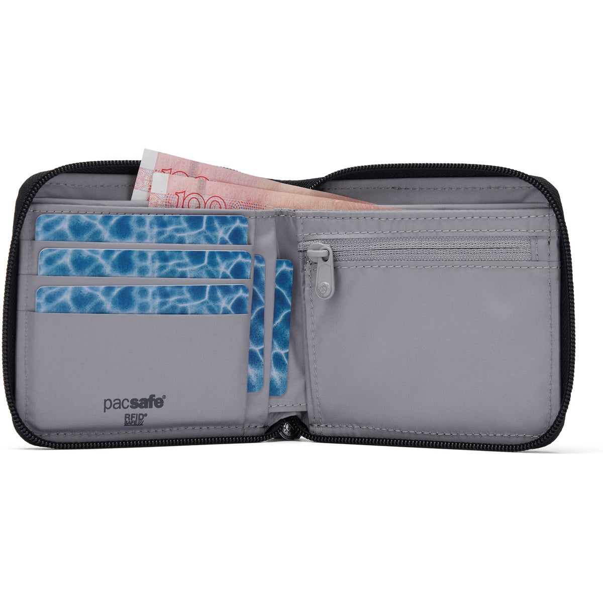 Pacsafe Rfidsafe Zip Around Wallet Jet Black