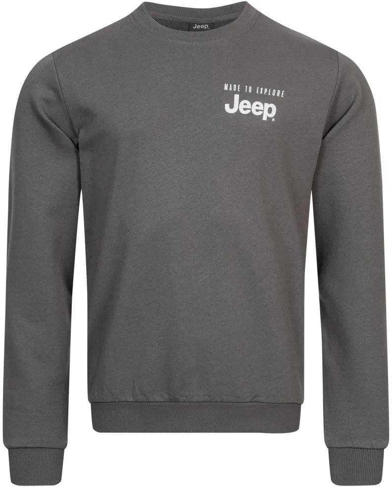 Pánská mikina Jeep s kulatým výstřihem šedá