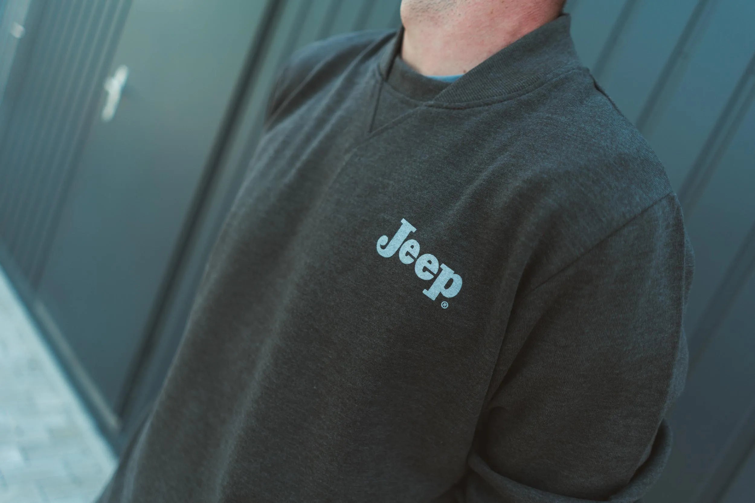 Jeep Herren-Sweatshirt mit Bomberkragen, Grau