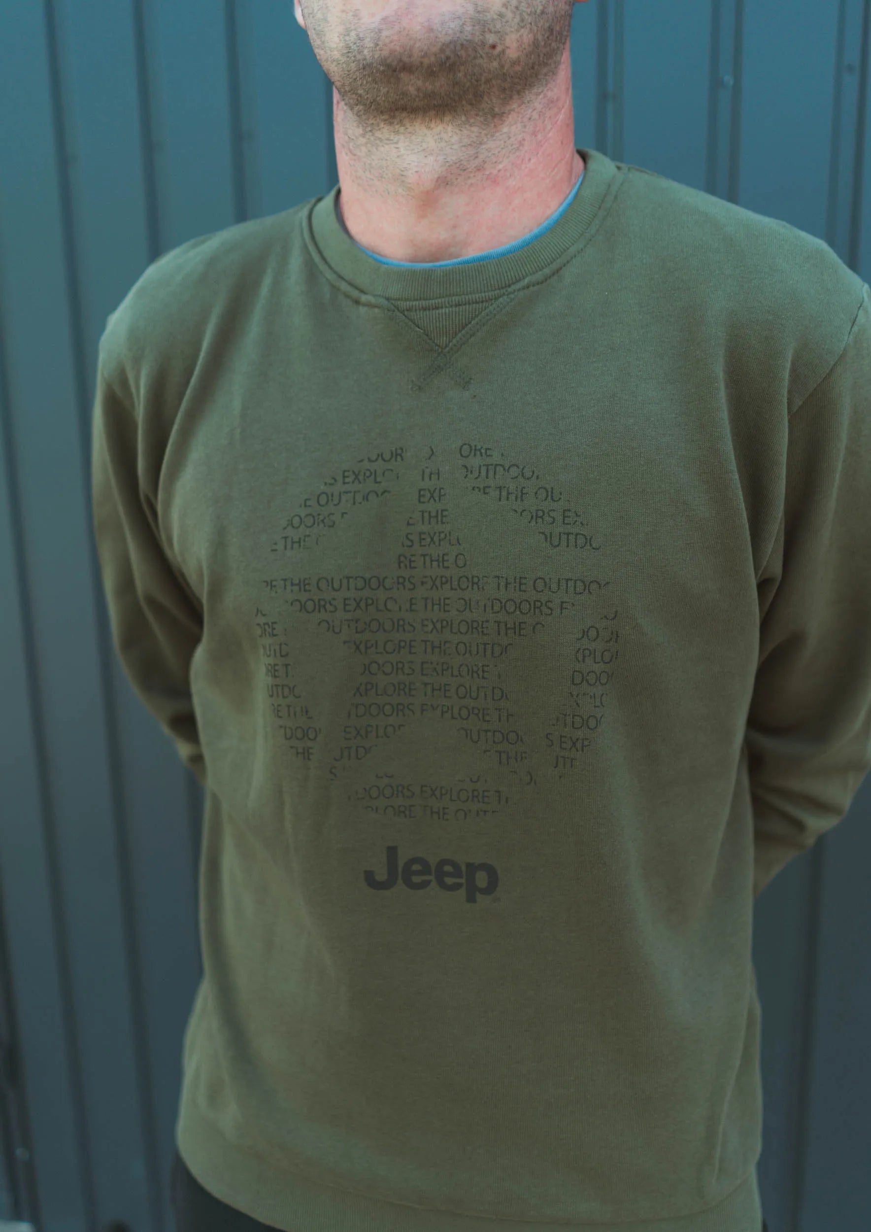 Jeep Herren Rundhals-Sweatshirt Star ganz braun