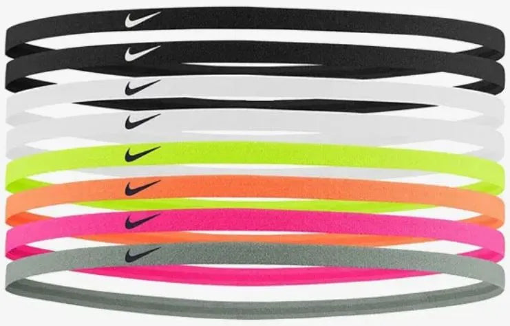 Set Nike Skinny Hoofdbanden 8-pack Zwart-zwart-wit mix