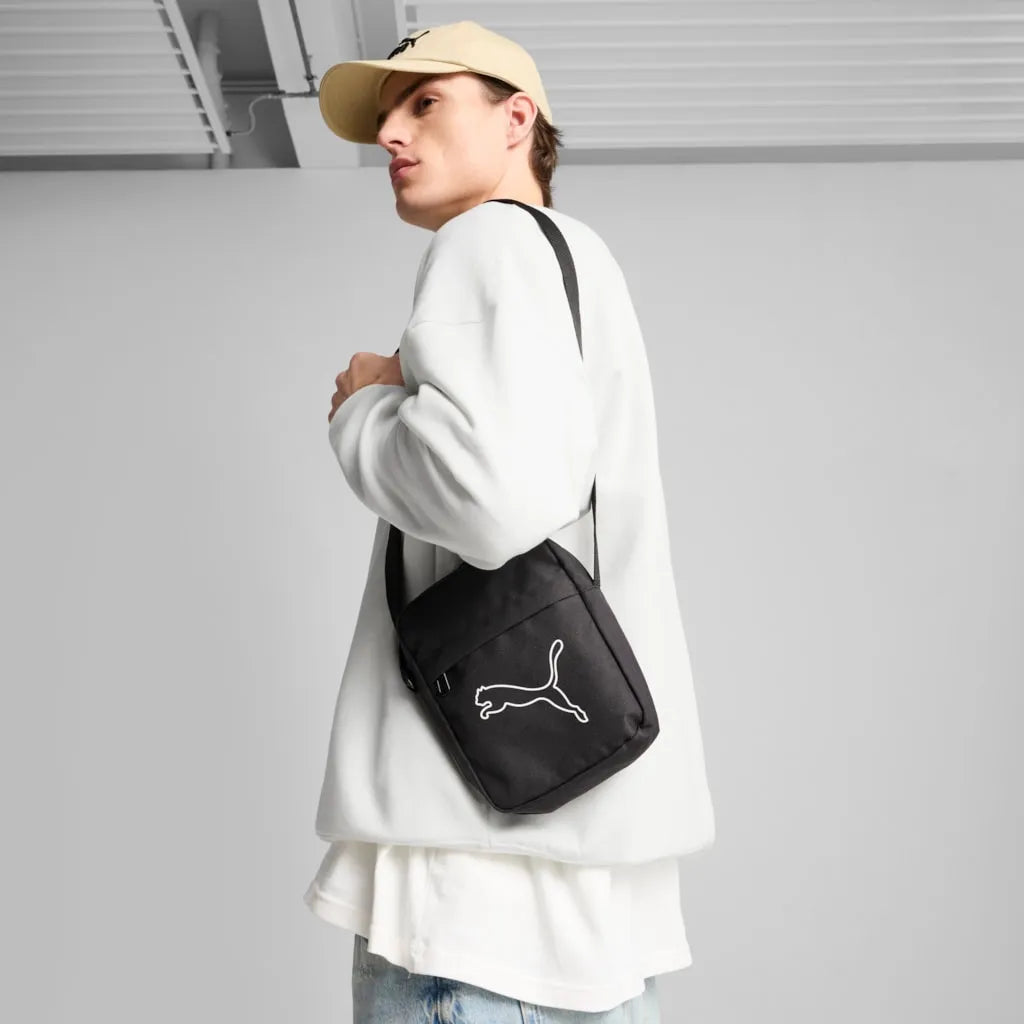 Bolso de hombro negro portátil Puma Plus