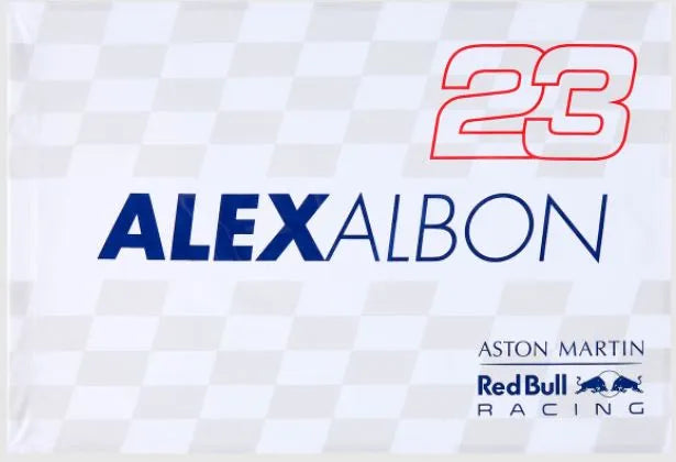 Red Bull Amrbr Fw Flag 90x60 Albon Flag White