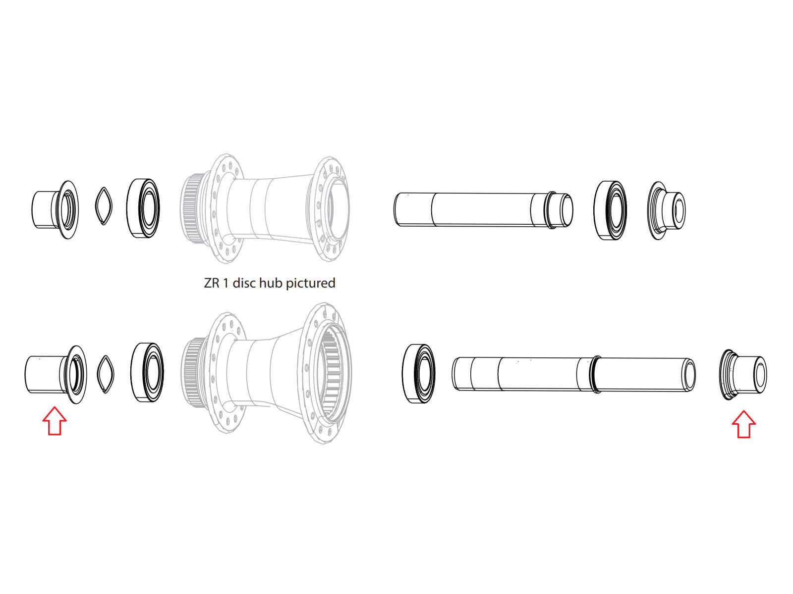 Zipp Wheel Axle End Cap Set Rear - 12x142 - Xdr And 11 Speed - Zr1 Hubs
