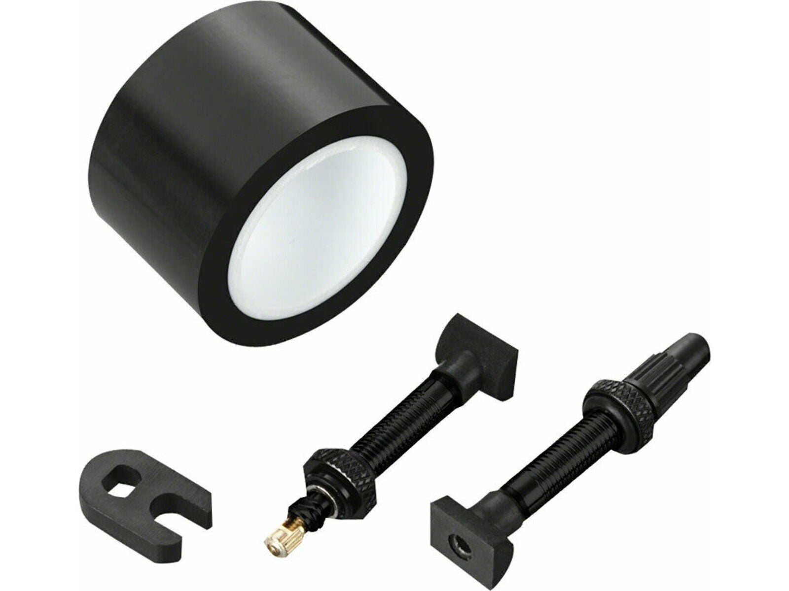Zipp Tubeless Kit Includes 26mm Tape 2 Universal Valves 44mm & 1 Valve Core Wrench (fits 20230course) Schwarz