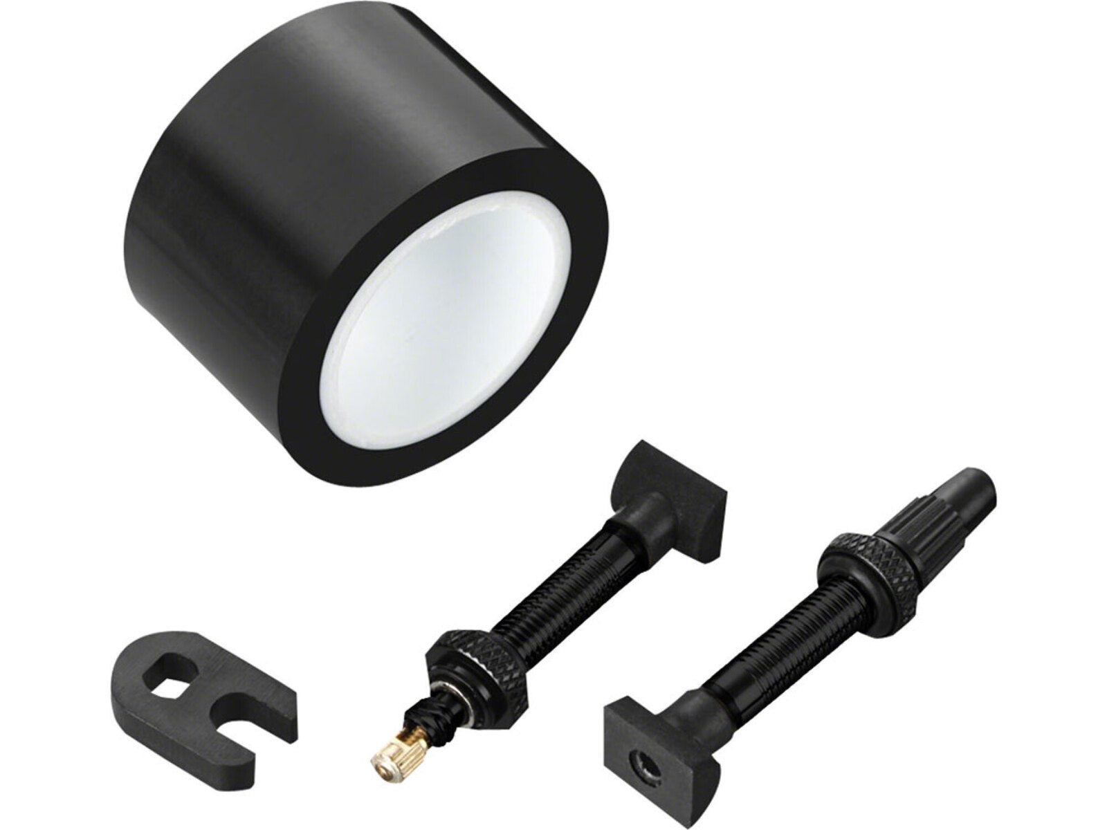 Zipp Tubeless Kit Includes 26mm Tape 2 Universal Valves 100mm & 1 Valve Core Wrench (fits 808 Firecrest) Schwarz