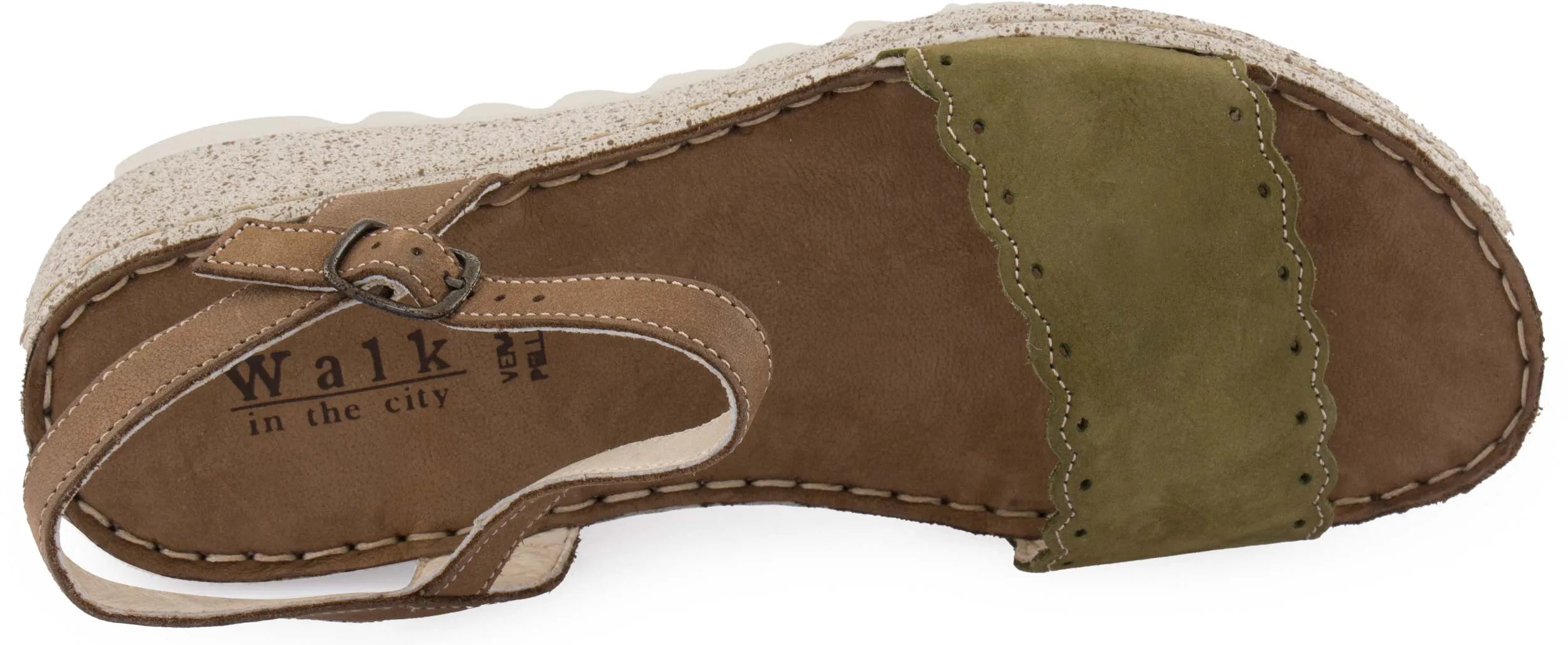 Damen Sandalen Walk Fango Militare Grün