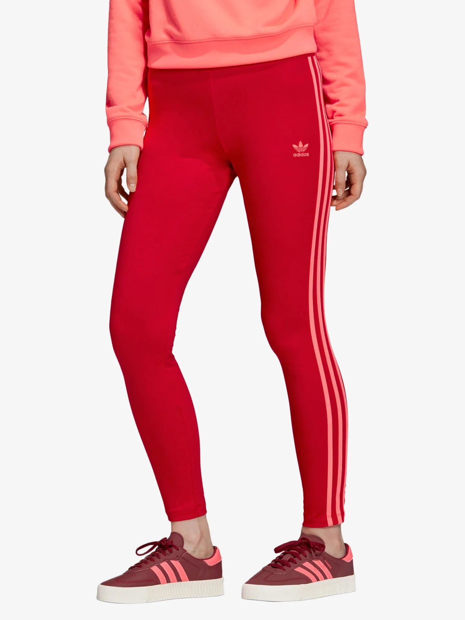 Women's Leggings Adidas 3-stripes Tight Red