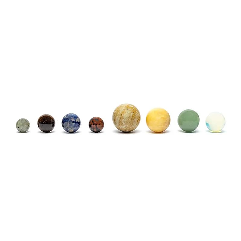 Coffret 8 Planètes Pierres - 25x5x4cm