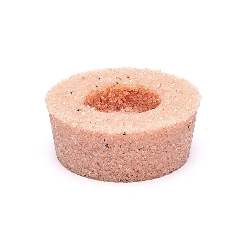 Candle Holder Round Rose Quartz -- 85x75x35cm Set Of 2 Pcs - 8.5x7.5x3.5cm Set Of 2 Pcs