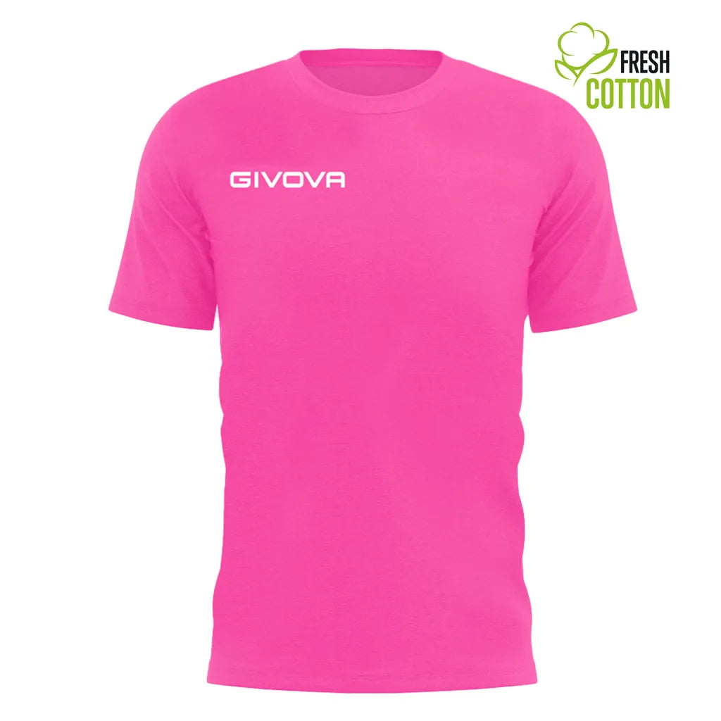 Bavlněné tričko givova fresh fuxia fluo růžová l