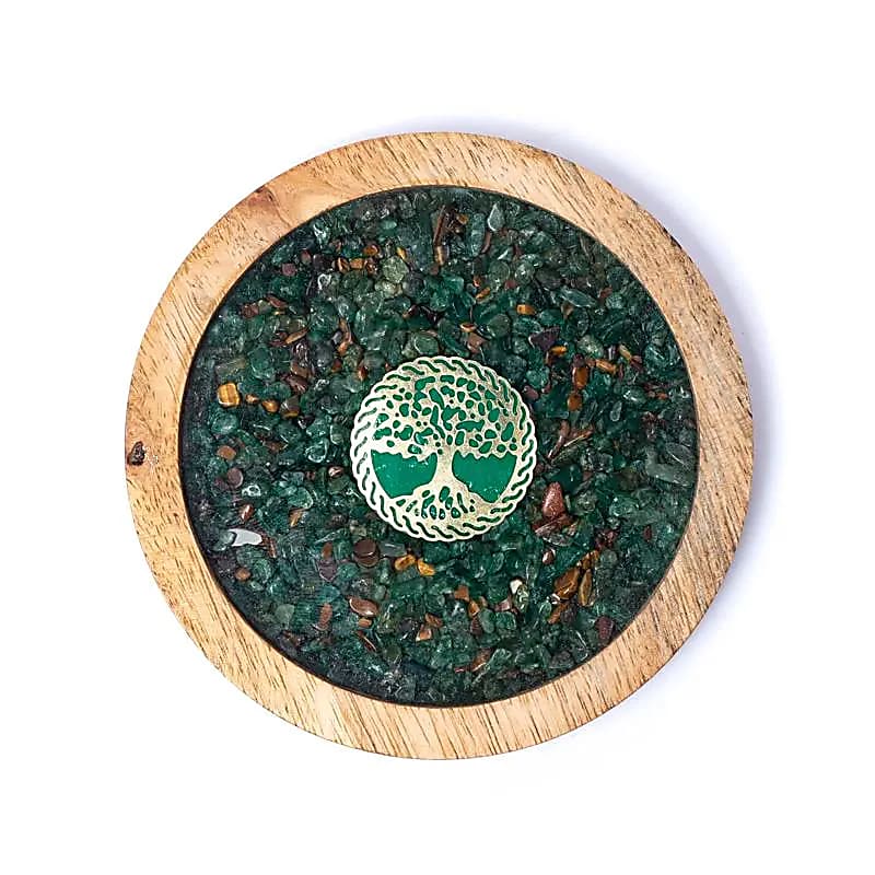 Coaster Wood Life Tree Of Life Aventurine & Tiger's Eye -- 2 db-os csomag - 10 cm