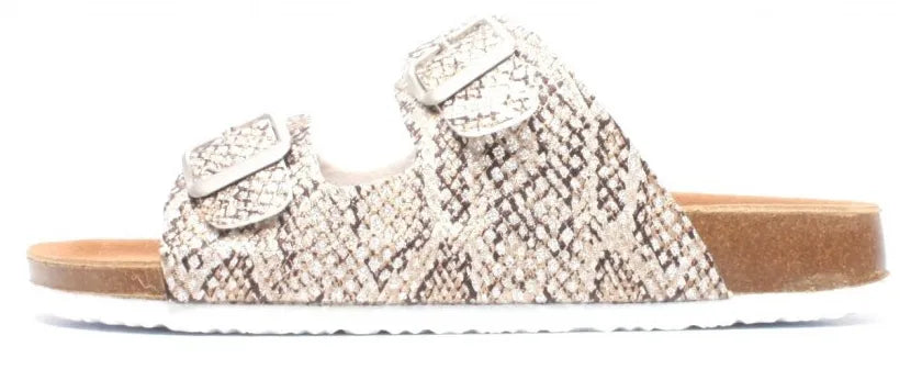 Ciabatte da Donna Mediline Arco Snake Argento Beige