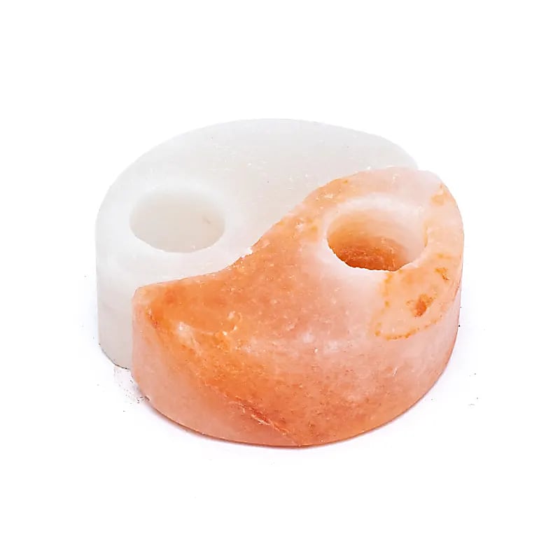 Krystalsalt fyrfadslysholder Yin Yang - 1600-1800g