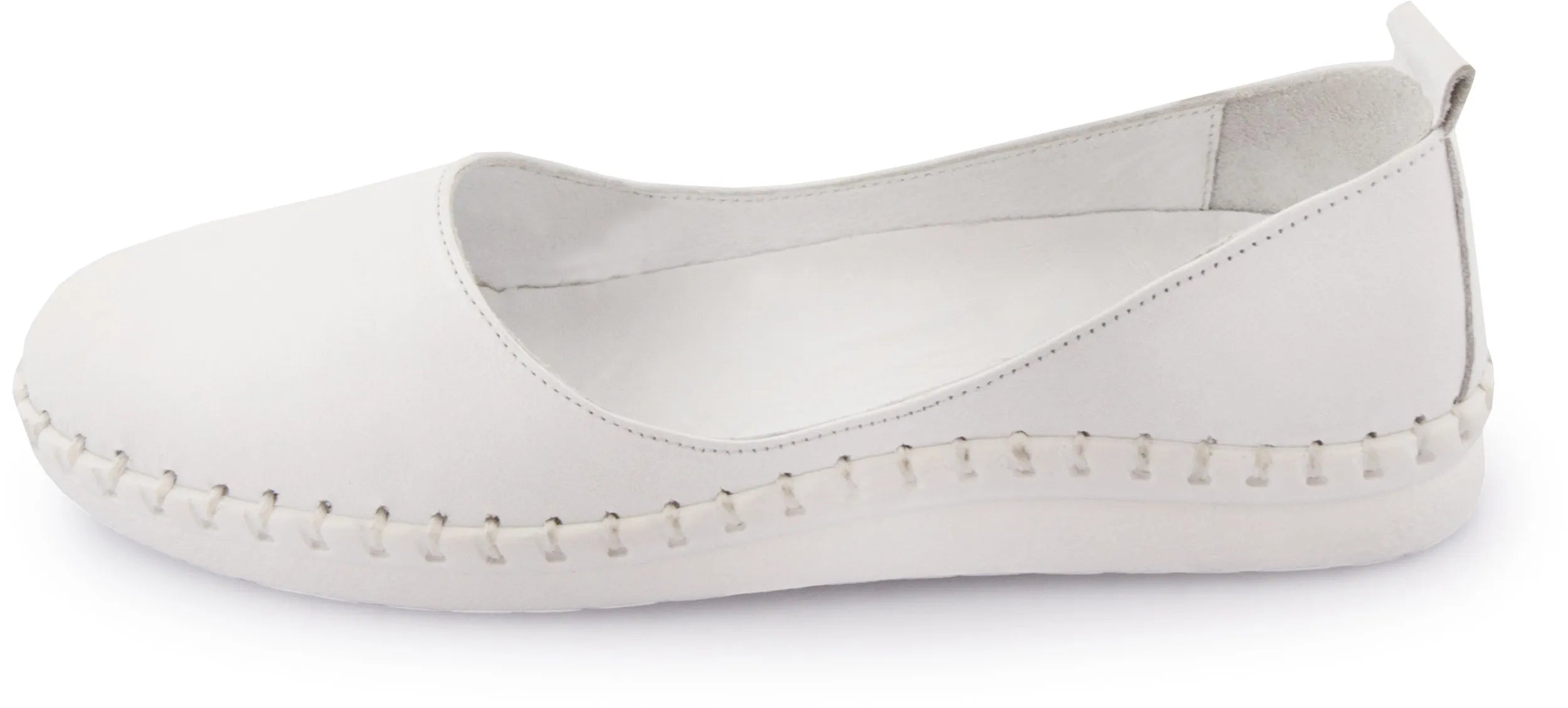 Damen-Ballerinas aus Leder Nell Weiß Weiß