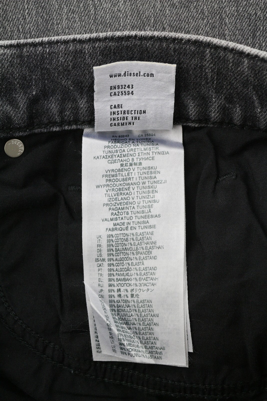 Diesel 2019 D-strukt R09ka Pánske Jeansgrey Washed Slim Fit Zip Rrp225