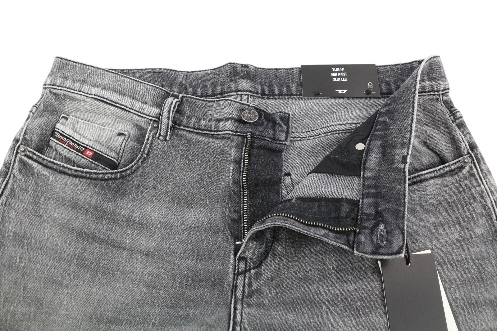 Diesel 2019 D-strukt R09ka Pánske Jeansgrey Washed Slim Fit Zip Rrp225