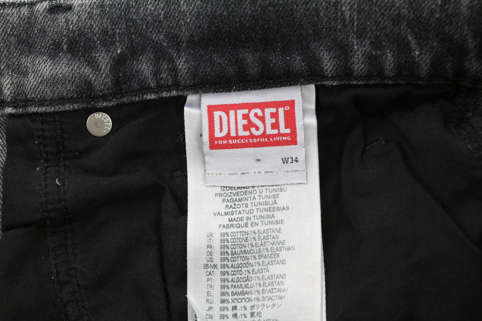 Diesel 2019 D-strukt R09ka Pánske Jeansgrey Washed Slim Fit Zip Rrp225