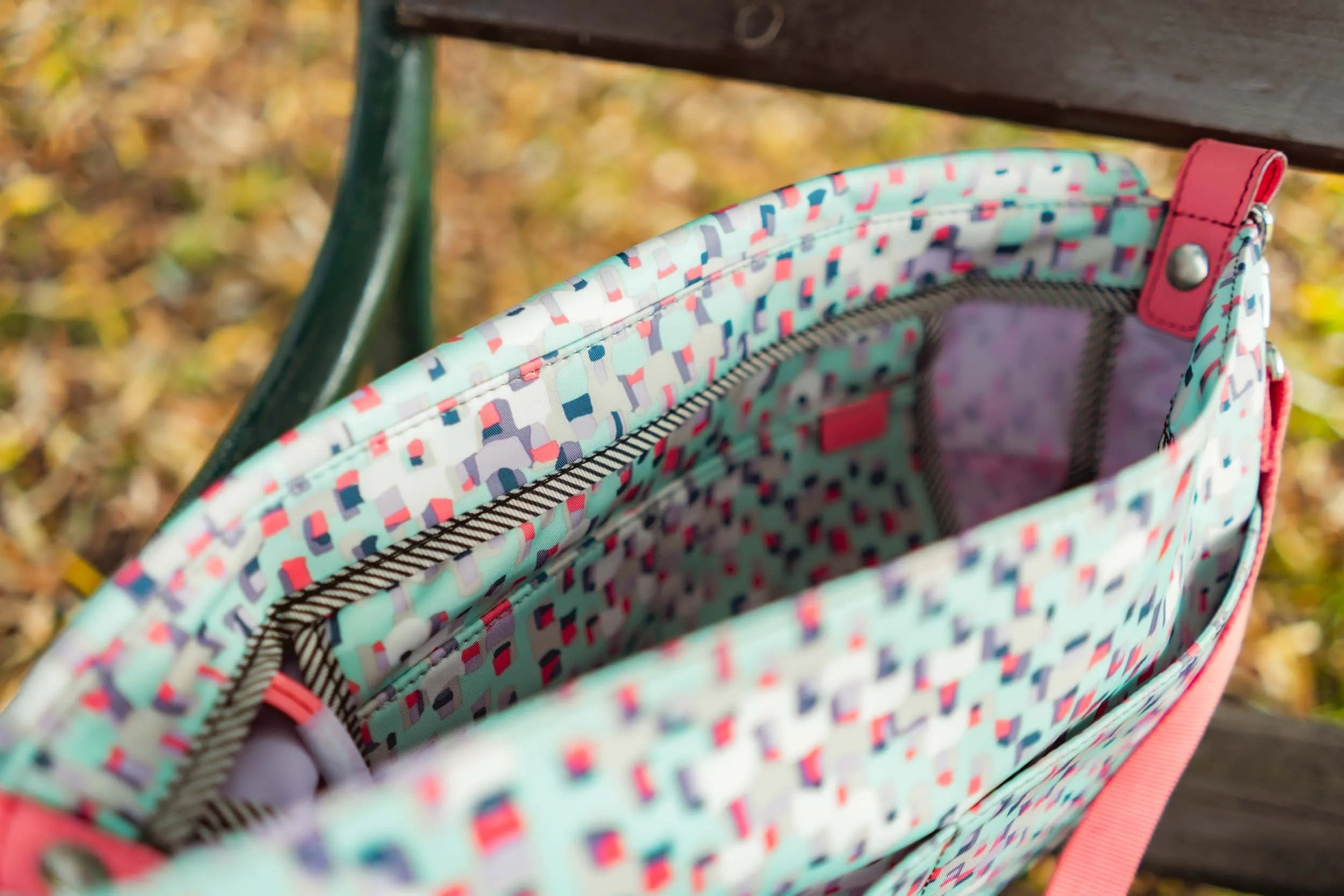 Fossil Wmns Umhängetasche mit Flap Keyer Messinger Multi Color Bl Türkis