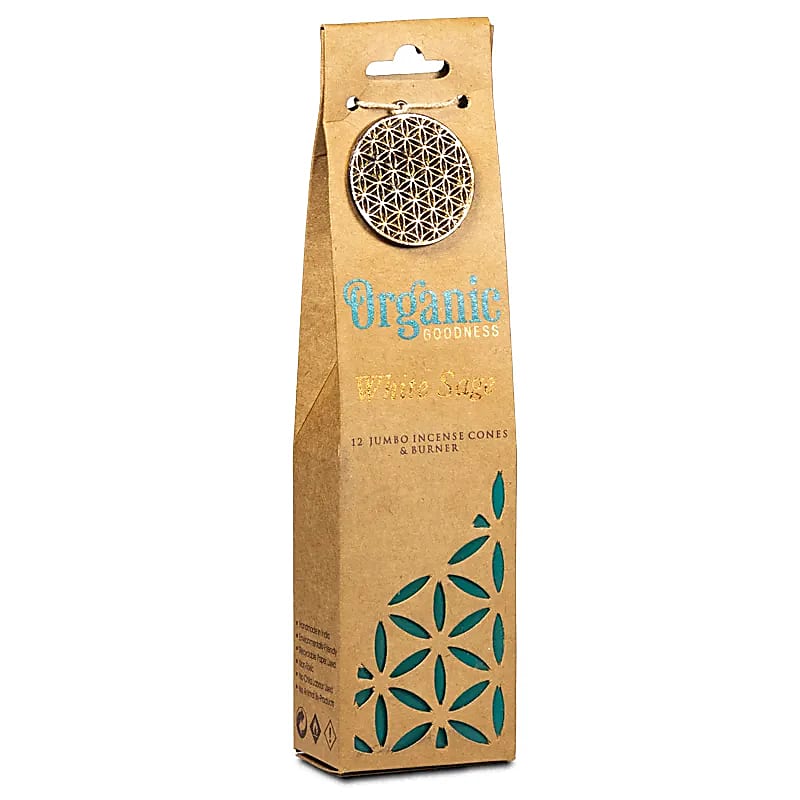 Organic Goodness Kadzidełka z białą szałwią + palnik - 72g Opakowanie 6 szt