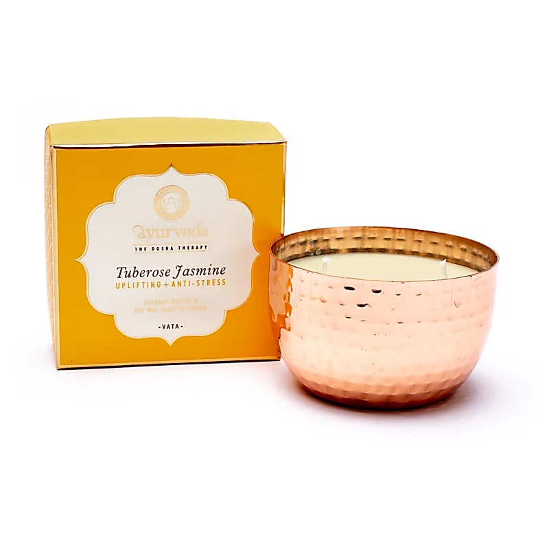 Świeca zapachowa Vata Tuberose Jasmine z 2 knotami w słoiku - 300g