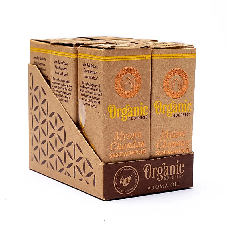 Aceite aromático Organic Goodness Sándalo - Paquete de 10 ml de 6 piezas