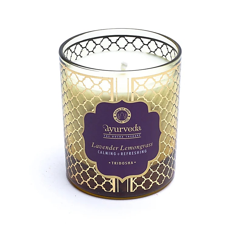 Świeca zapachowa Tridosha Lavender Lemongrass Ayurveda - 200g Opakowanie 4 szt.