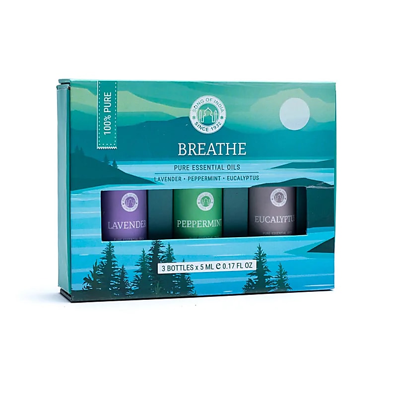 Conjunto de aromaterapia com óleos essenciais Breathe - 3x5 Ml