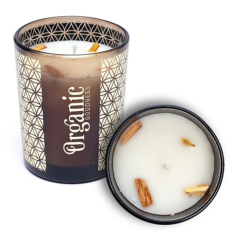 Økologisk Goodness duftlys Palo Santo & Cedar --pakke med 6 stk - 200g
