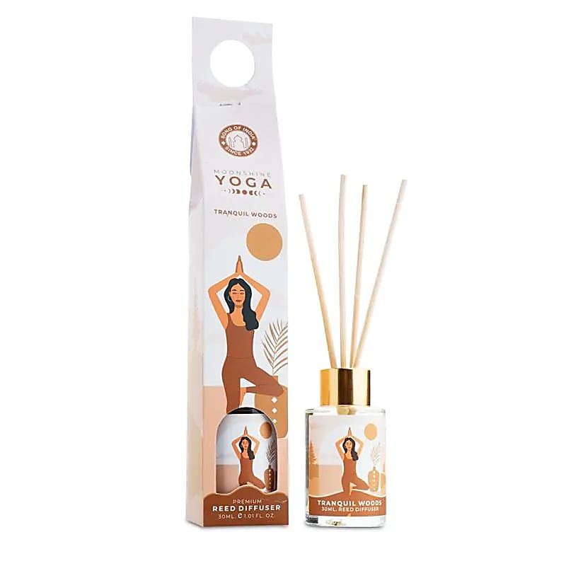 Moonshine Yoga Reed Difusor Tranquil Woods - Pacote de 30 ml com 4 unidades