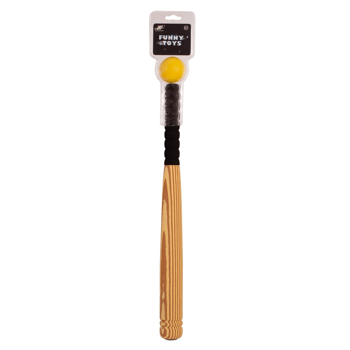 Honkbalknuppel met bal van zacht hout
