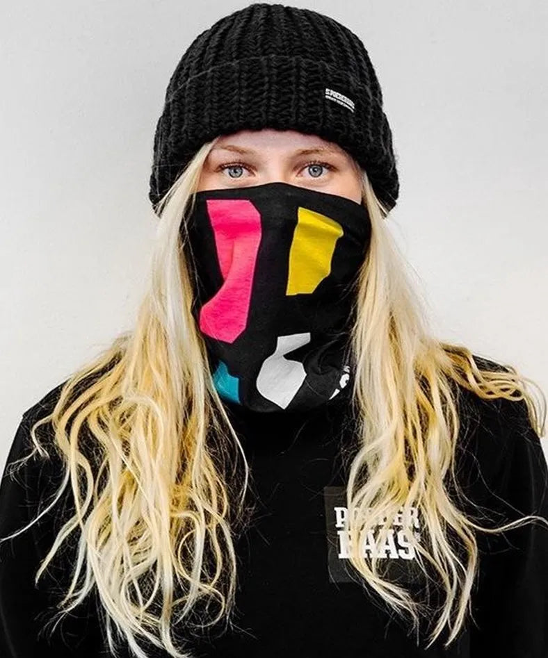 Aquecedor de pescoço de inverno poederbaas preto 01 preto