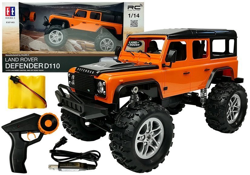 Remote Controlled Car Land Rover Defender R/c Orange 1:14