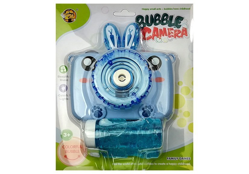 The Camera Blows Soap Bubbles Battery Blue Bubble Generator