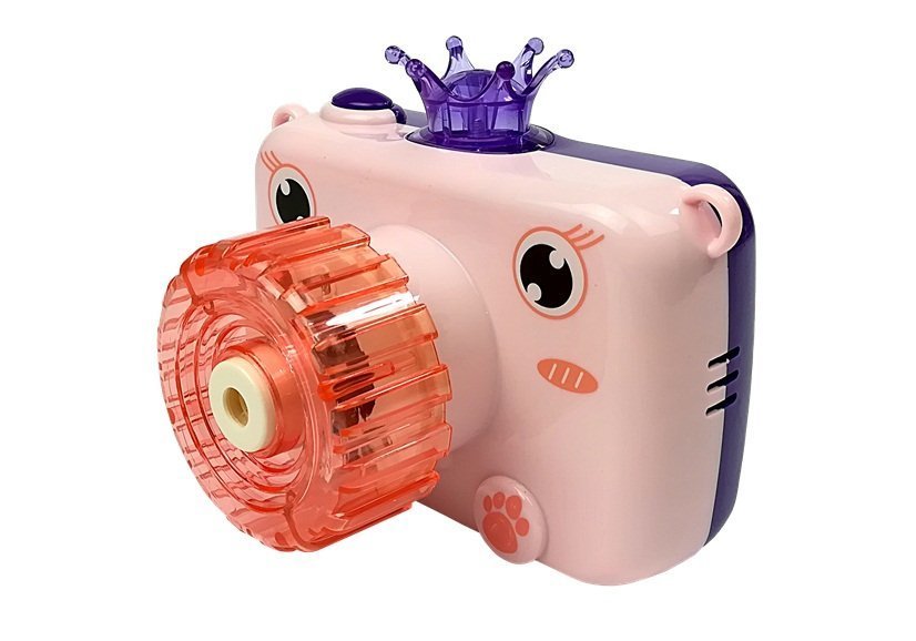 Kamera fouká mýdlové bubliny Baterie Pink Bubble Generator