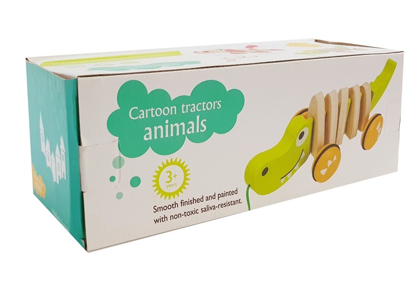 Wooden Crocodile On Wheels 18cm