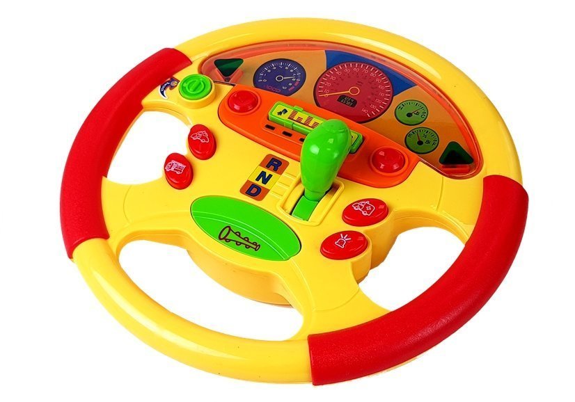 Educational Steering Wheel For A Baby. Sound And Light Effects