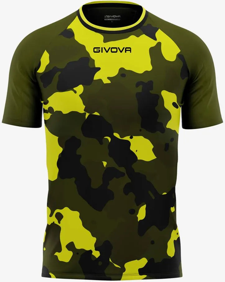 Heren T-shirt Givova Army Military-geelgroen
