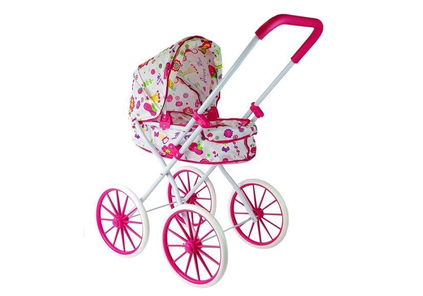 Kočík pre bábiky Retro Big Wheels Flowers