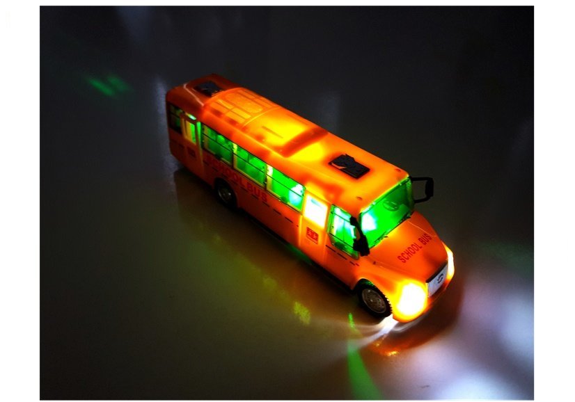 Spring Drive School Bus. Lights And Sounds. Opening Doors