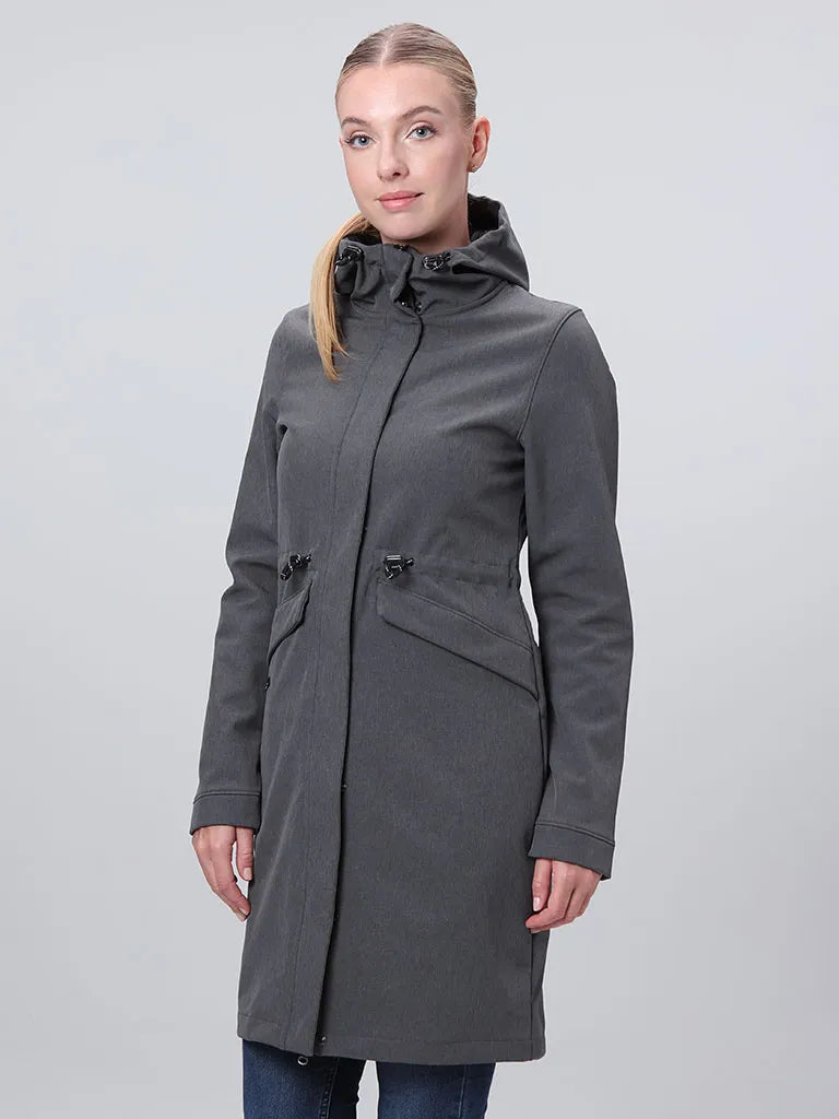 Damen Softshellmantel Loap Lunara Dunkelgrau