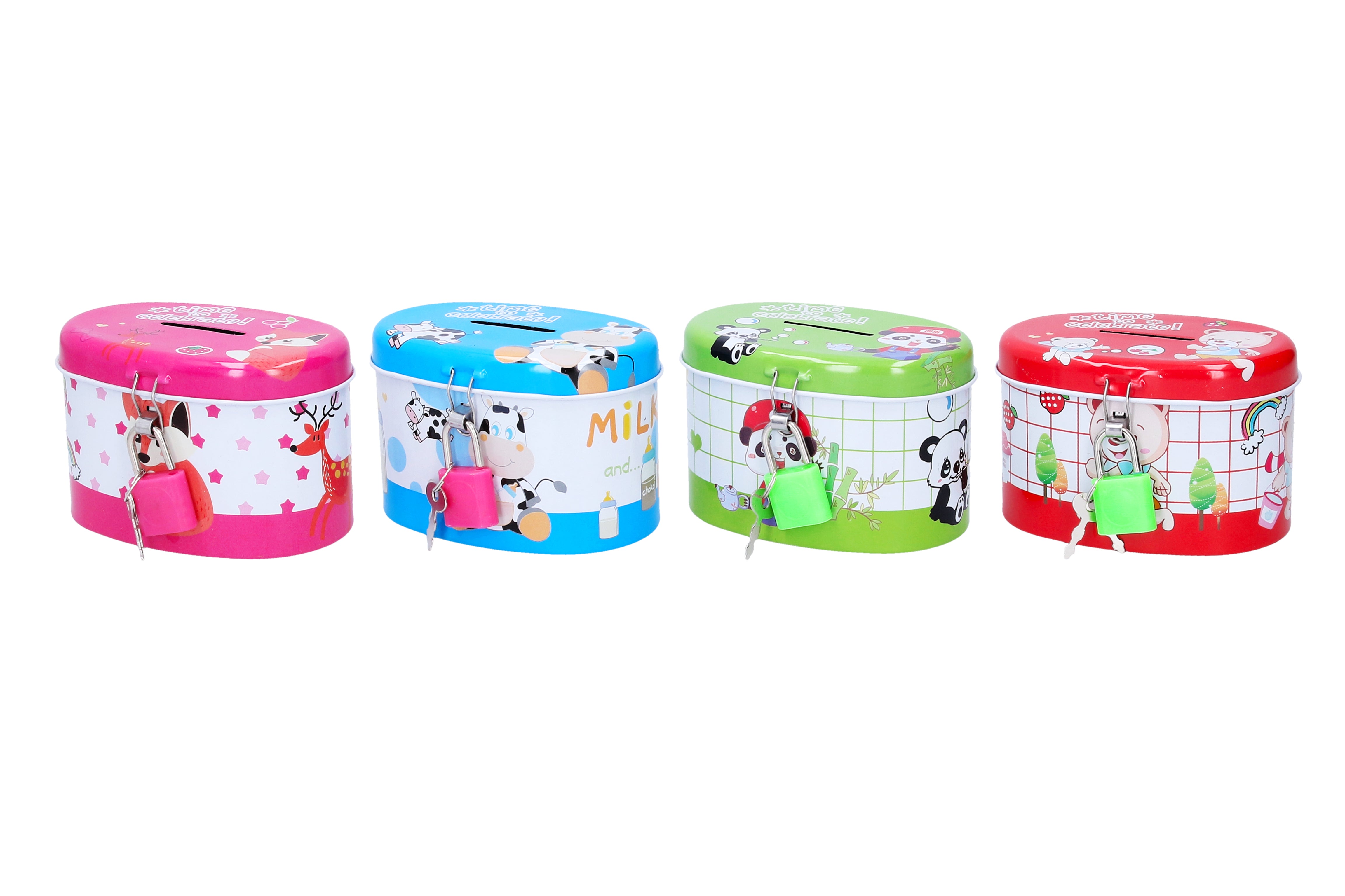Metal Money Box Oval 10x6.5 Cm