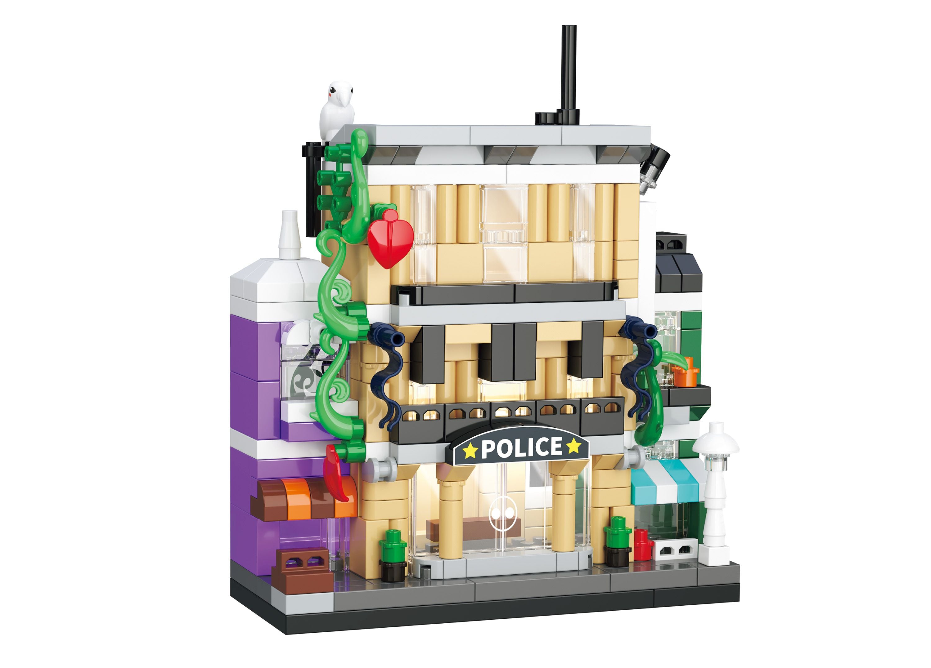 Kit de construcción comisaría de policía Koco 309 piezas 8x3,5x9,5 cm