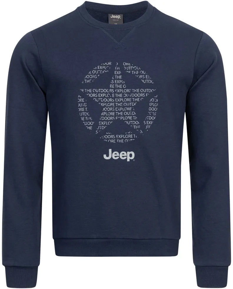 Pánská mikina Jeep s kulatým výstřihem Star All Blue