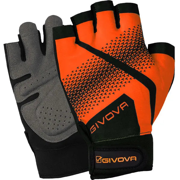 Mănuși de antrenament Givova Gym Orange Fluo-negru Portocaliu