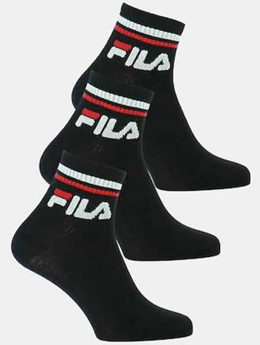 Meias infantis fila quarter 3-pack preto 27-30