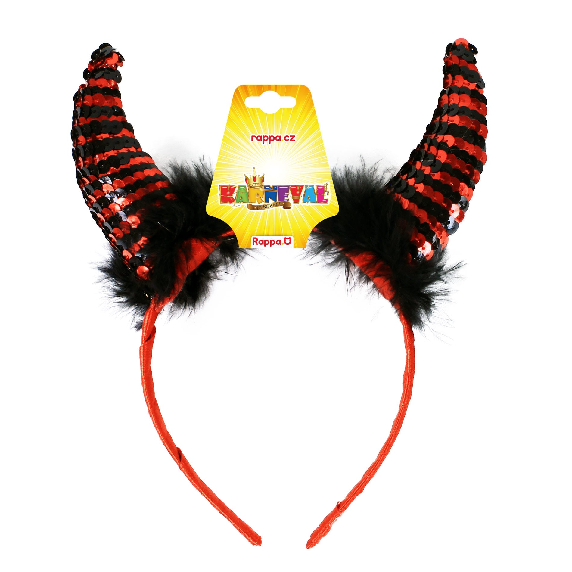 Diabolské rohy perie flitre