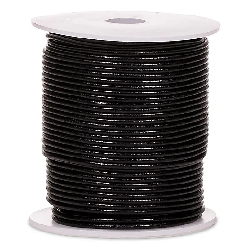 Leather Cord Black 50 Metre - 0.2 Cm